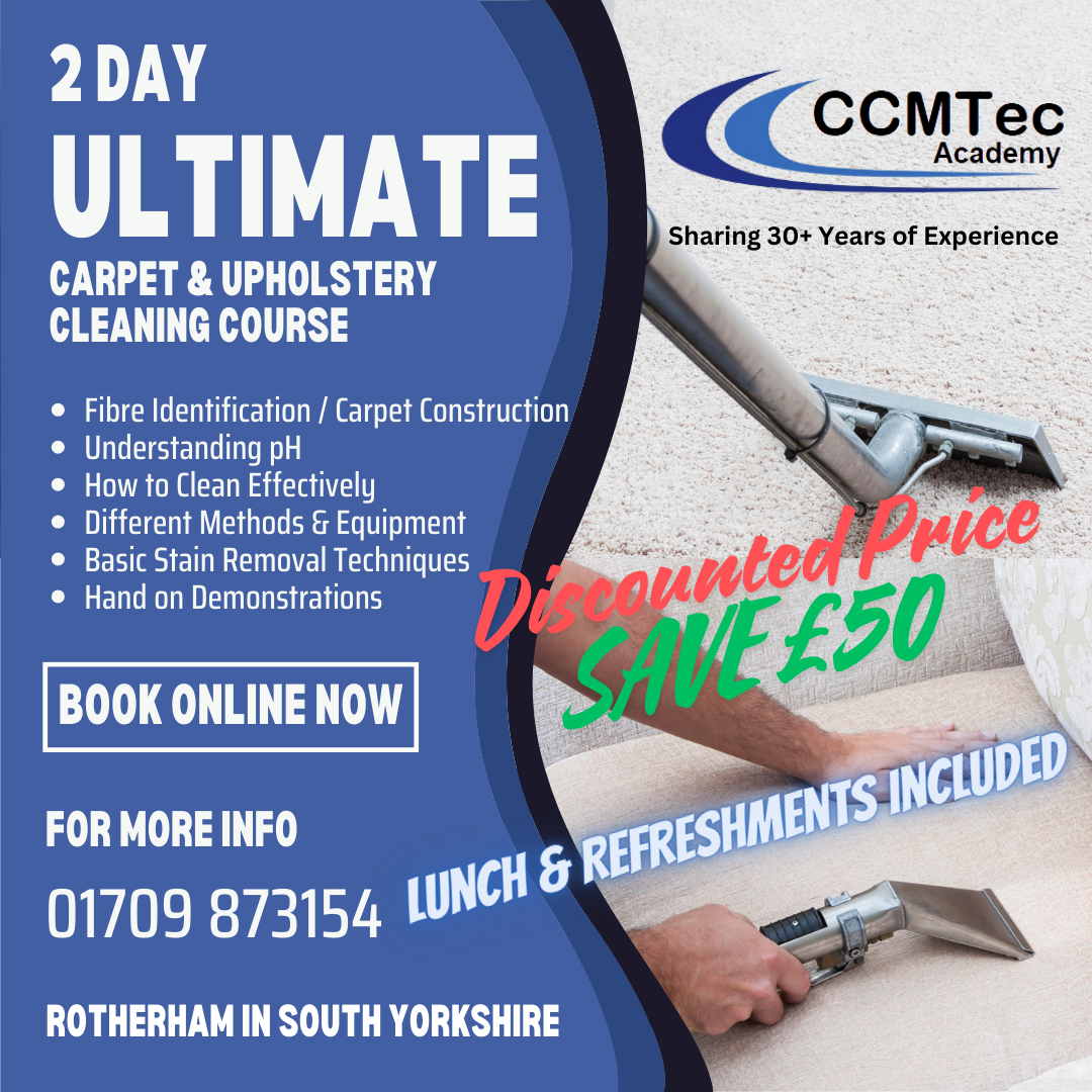2 Day Ultimate Carpet & Upholstery Cleaning Course 27/11/25 & 28/11/25