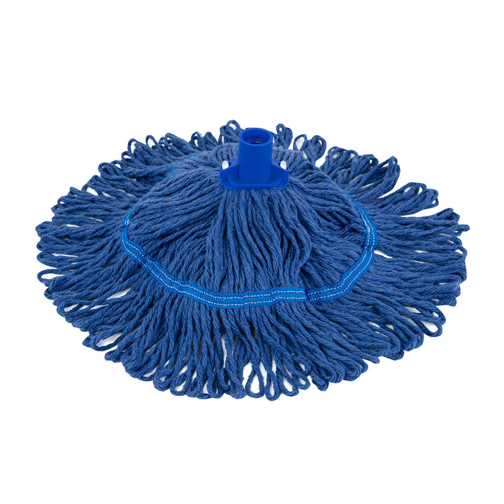 Blue mop head on a white background