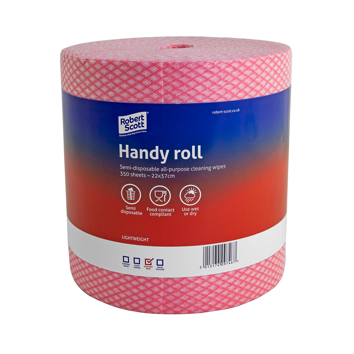 Roll of pink Robert Scott Handy roll cleaning wipes