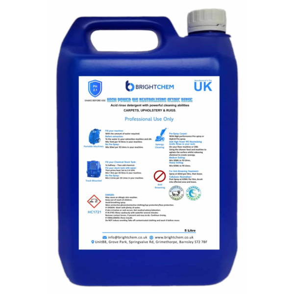 Brightchem high power woolsafe neutralising acidic rinse five litre