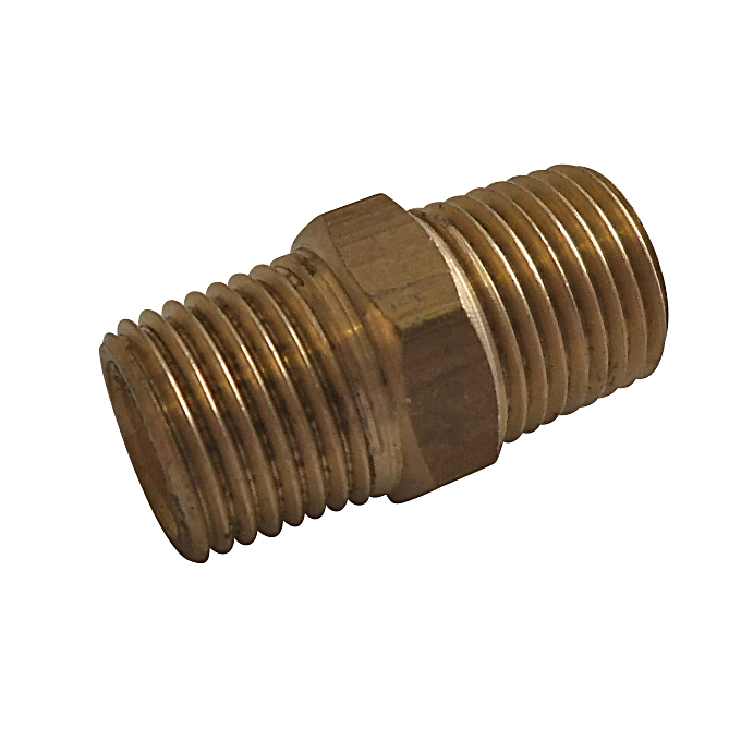 1/8 M hex nipple brass