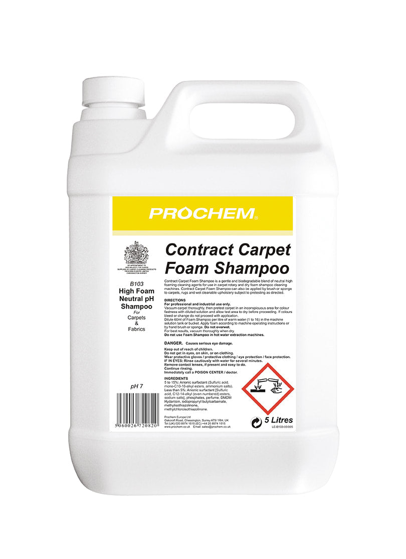 Prochem contract carpet foam shampoo five litre