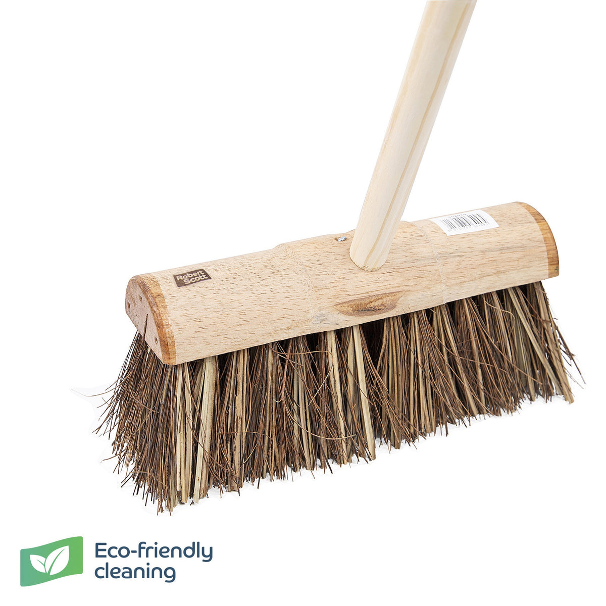 Robert Scott Wooden Broom FSC Round Yard Stiff 13" & Handle 59"