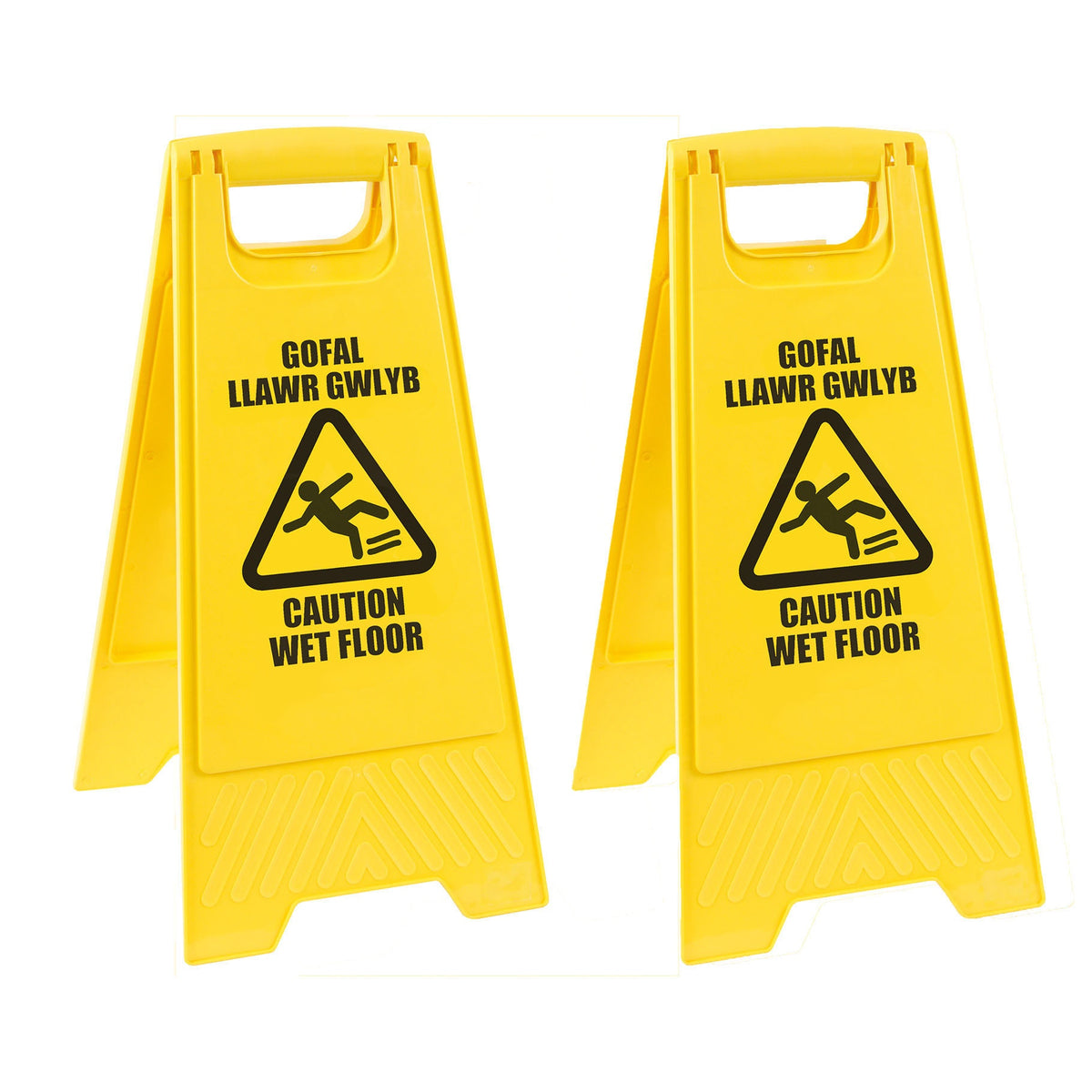 Robert Scott Standard Safety Floor Sign Caution Wet Floor Welsh – Box of 5