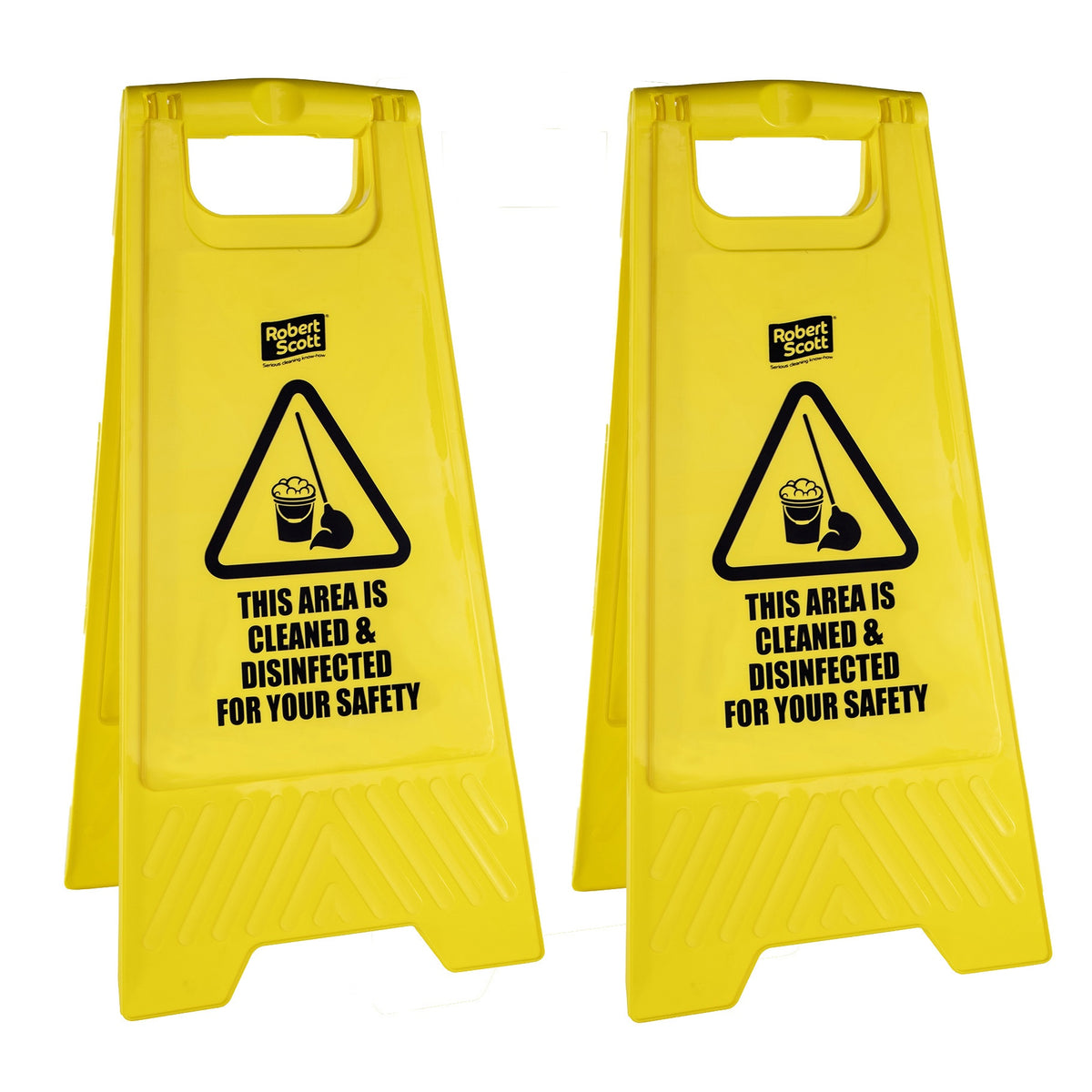 Robert Scott Standard Safety Floor Sign Cleaned & Disinfected – Box of 5