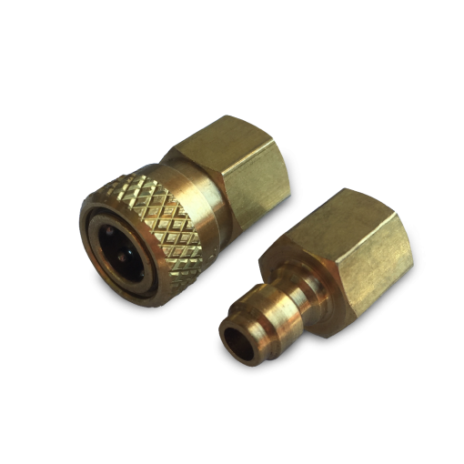 Brass Quick Disconnect Set - Flow Through