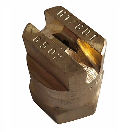 A brass 6502 spray tip for cleaning carpets and upholstery