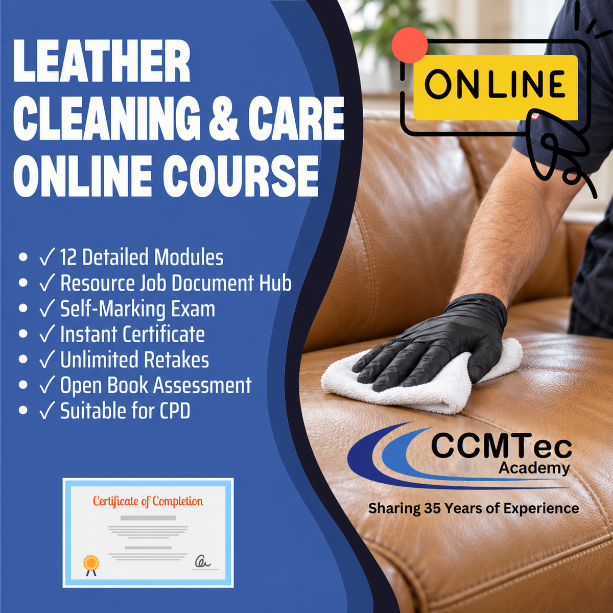 CCMTec Academy Leather Cleaning & Care Online Course