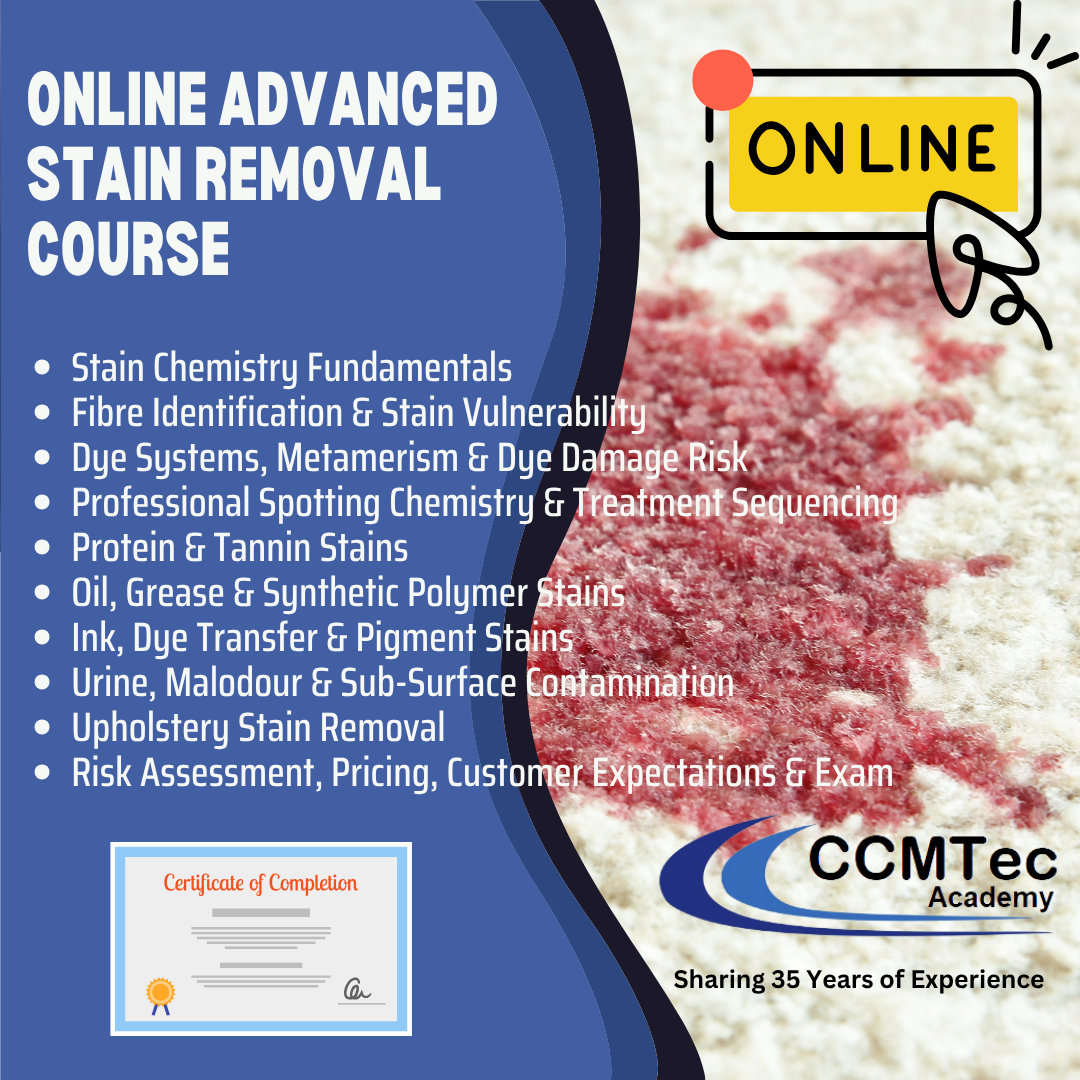 Advanced Carpet & Upholstery Stain Removal Course