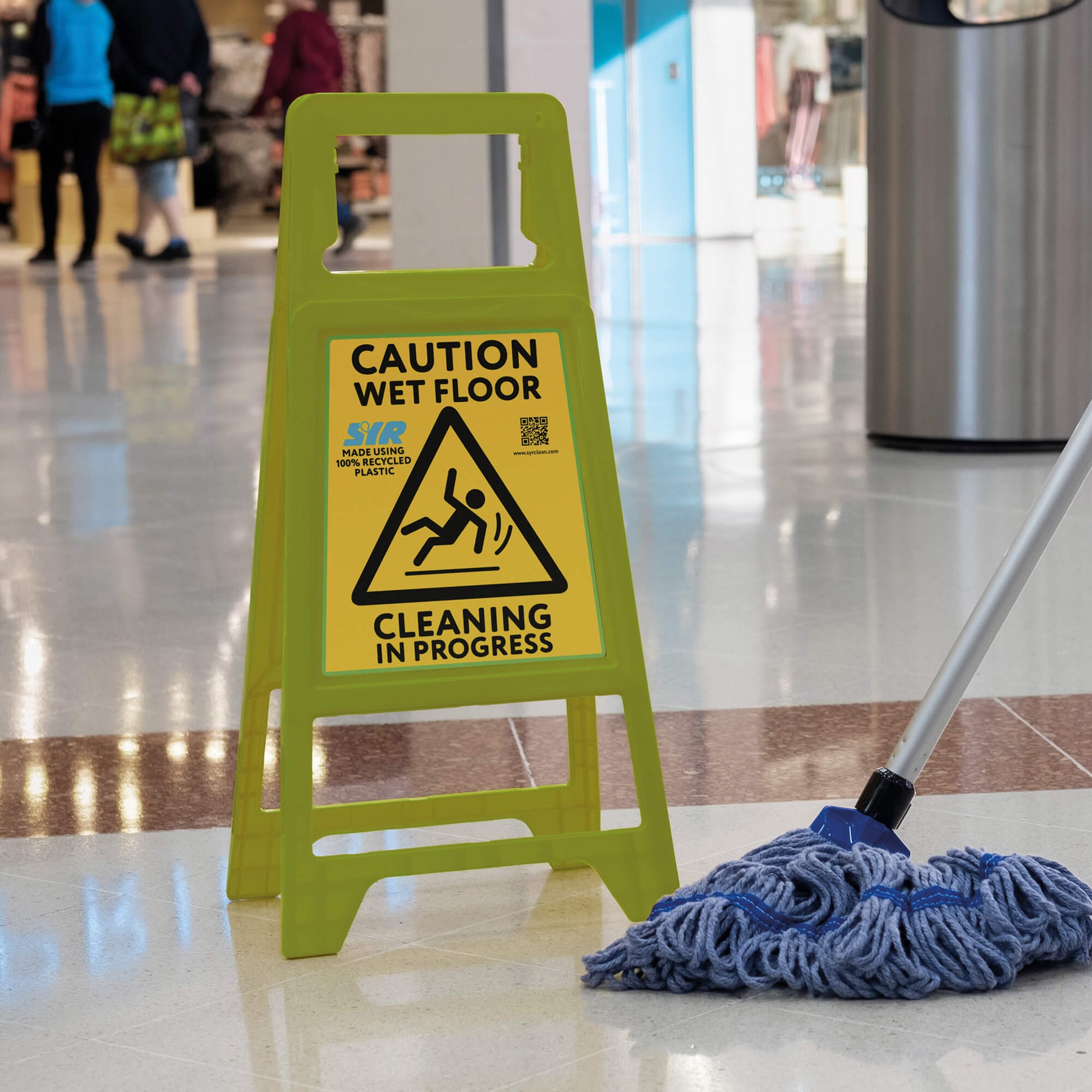 Janitoral Note Sign SYR SafeGuard-R Safety Sign - 100% Recycled Plastic Wet Floor Sign ...