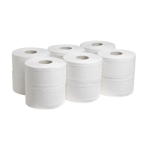 Mini Jumbo Toilet Rolls - 2ply 60mm Core 150m (12 Pack)