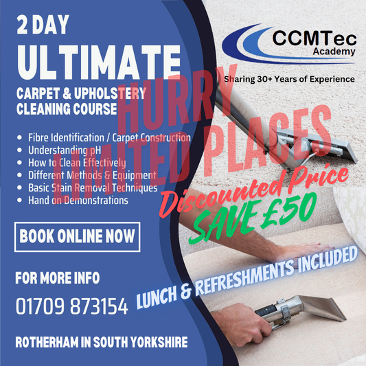 2 Day Ultimate Carpet & Upholstery Cleaning Course 19/06/25 & 20/06/25
