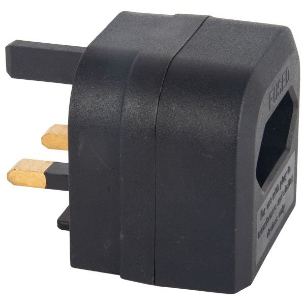 EU 2 Pin to UK 3 Pin Plug Adaptor – BCA-BK-3A