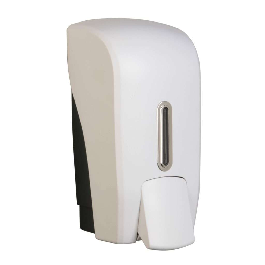 HALO 1L Liquid Soap Dispenser - White with Silver Ring