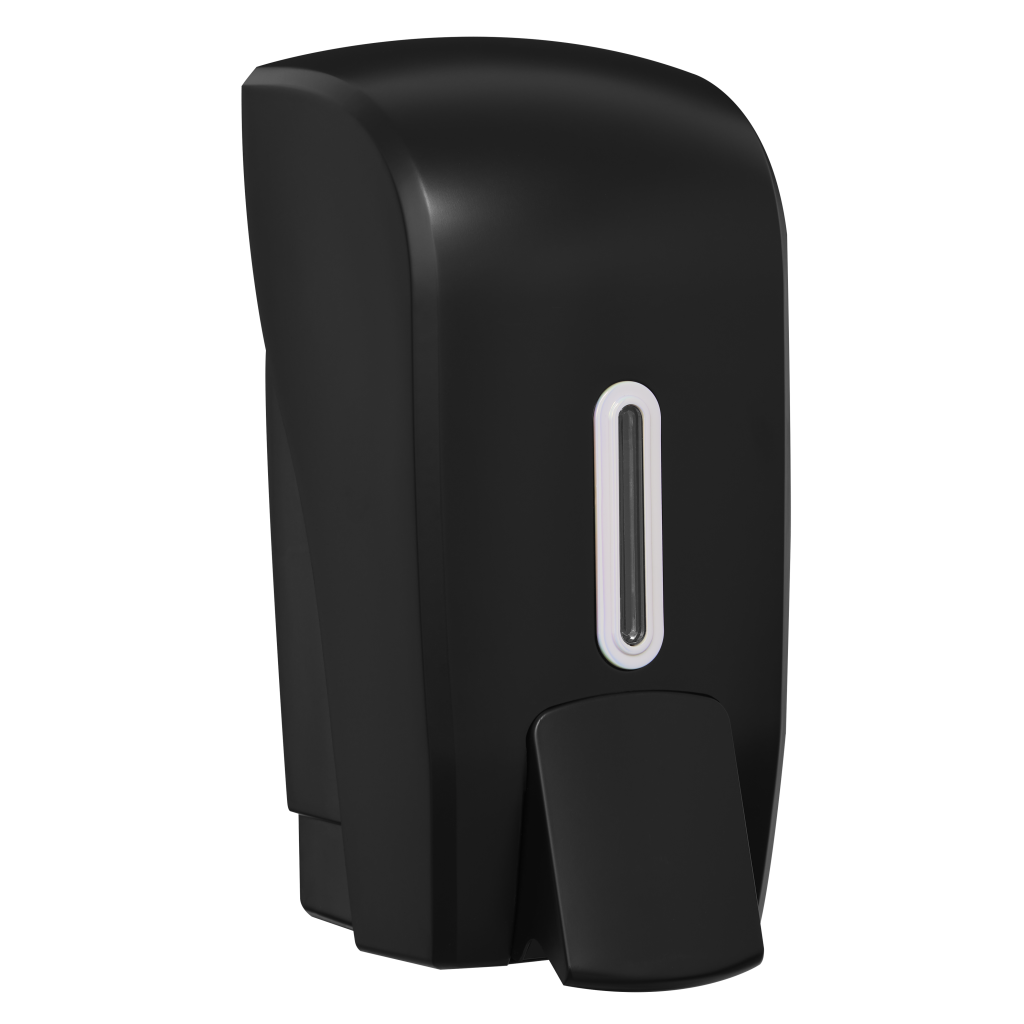 HALO 1L Liquid Soap Dispenser – Black with Pearl Ring
