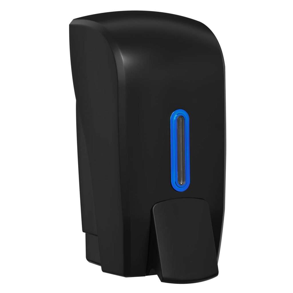 HALO 1L Liquid Soap Dispenser – Black with Sapphire Ring