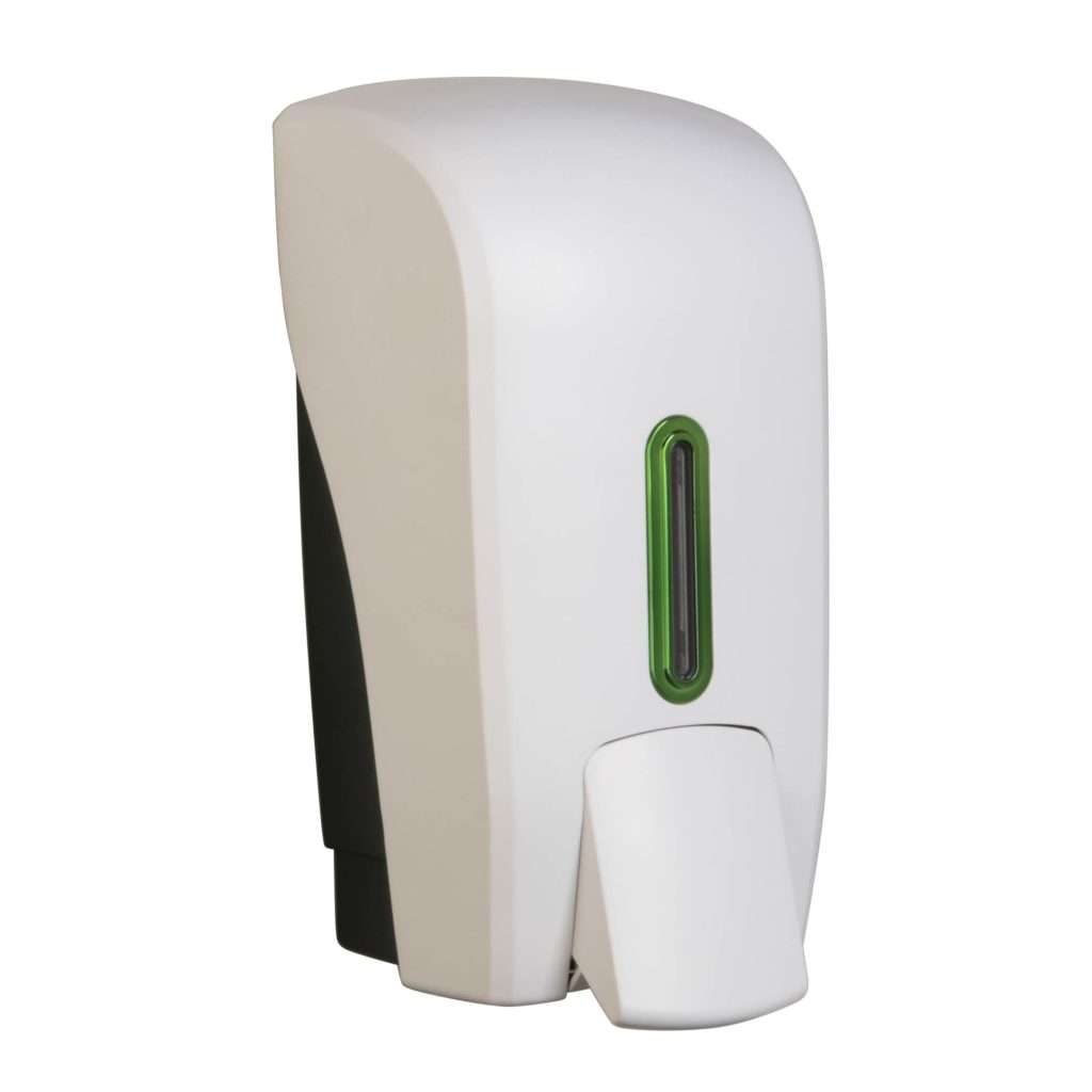 HALO 1L Soap Dispenser - White with Emerald Ring