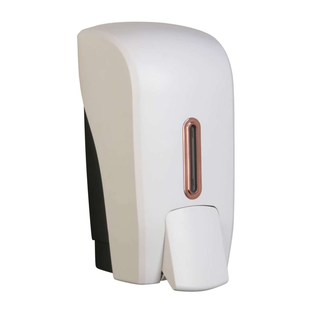 HALO 1L Soap Dispenser - White with Rose Gold Ring