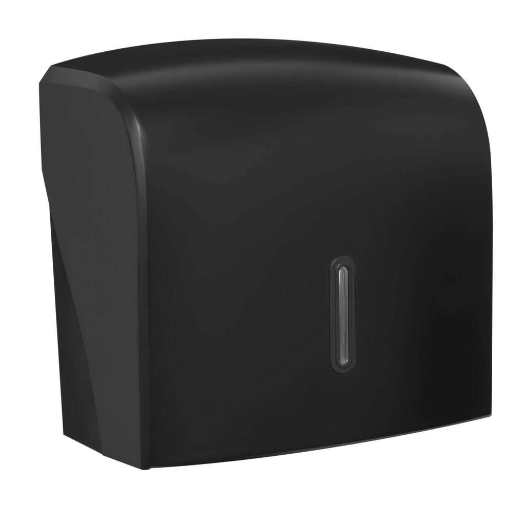 HALO Small Hand Towel Dispenser – Black with Graphite Ring