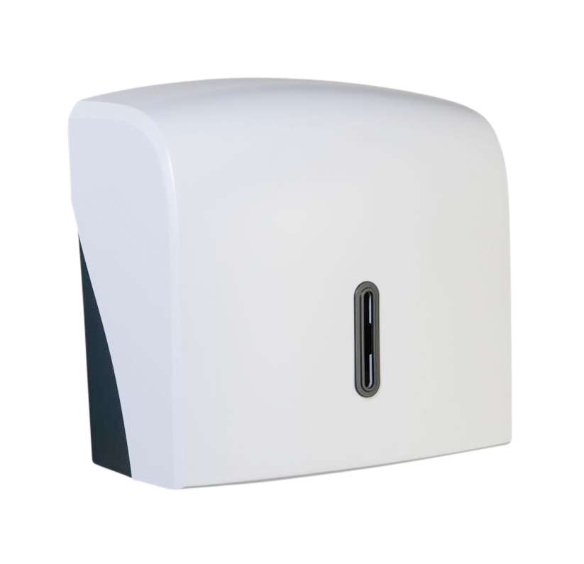 HALO Small Hand Towel Dispenser – White with Graphite Ring