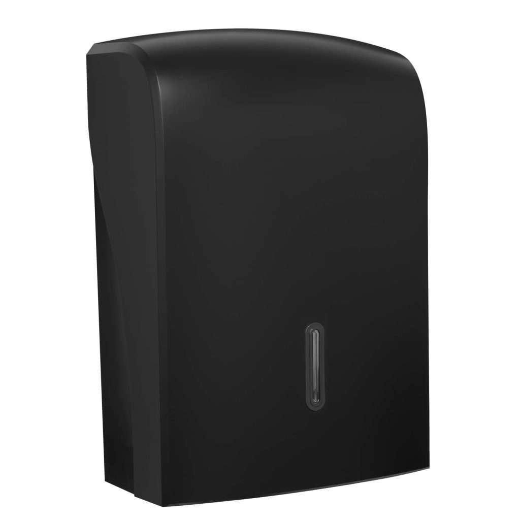 HALO Large Hand Towel Dispenser – Black with Graphite Ring