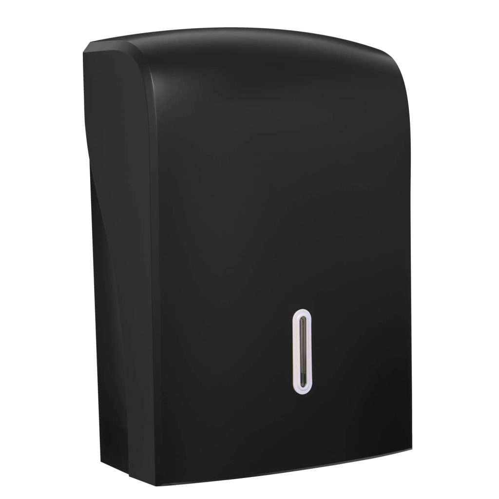 HALO Large Hand Towel Dispenser – Black with Pearl Ring