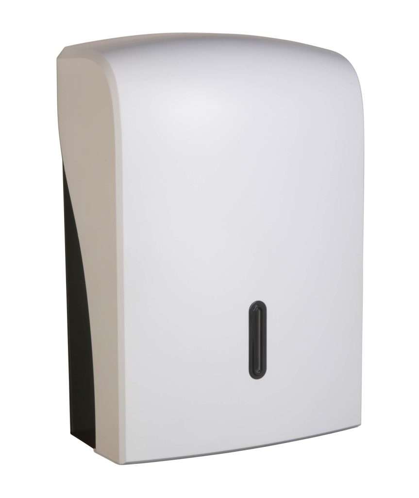 HALO Large Hand Towel Dispenser – White with Graphite Ring