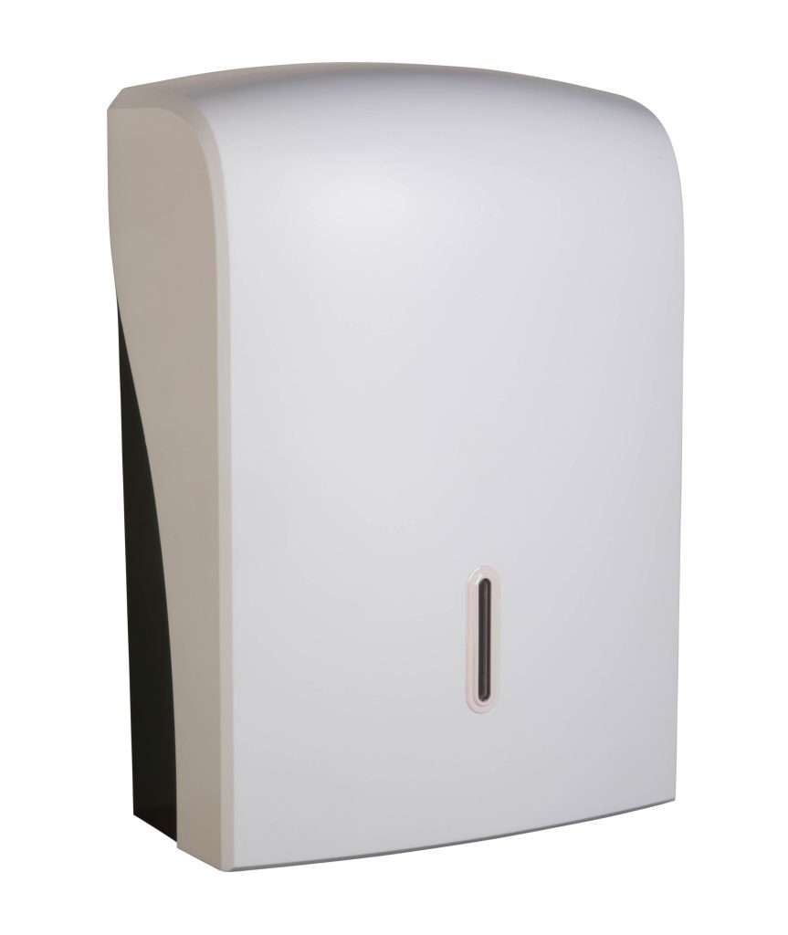 HALO Large Hand Towel Dispenser – White with Pearl Ring