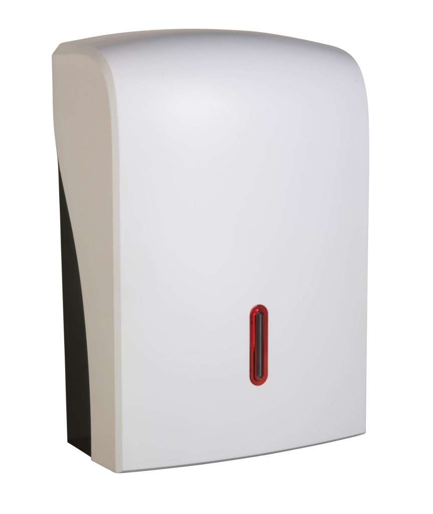 HALO Large Hand Towel Dispenser – White with Ruby Ring