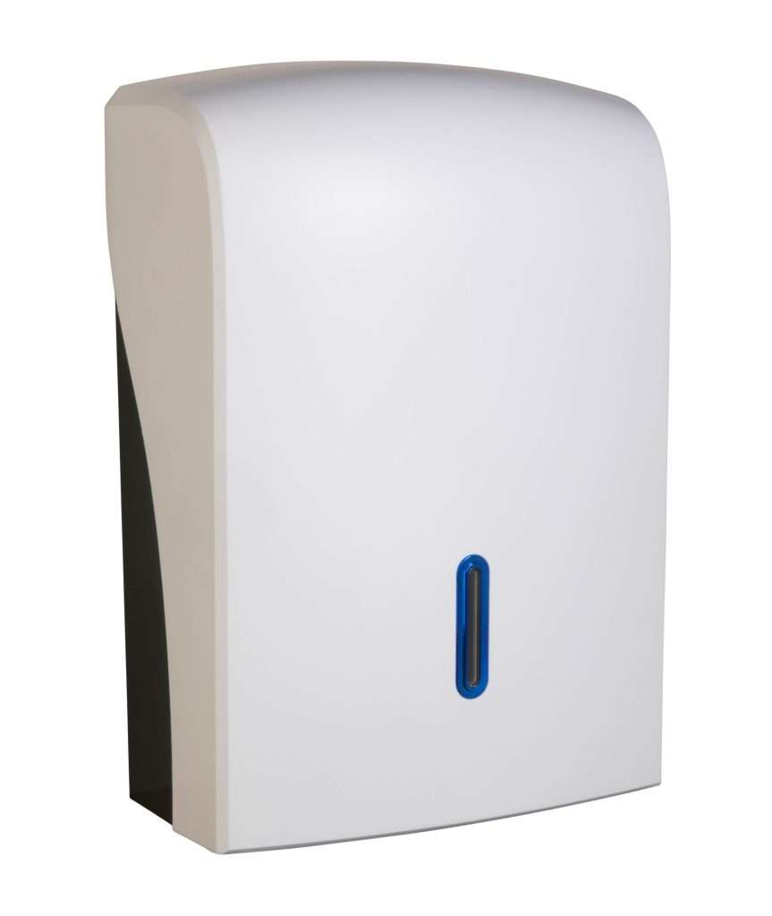 HALO Large Hand Towel Dispenser – White with Sapphire Ring