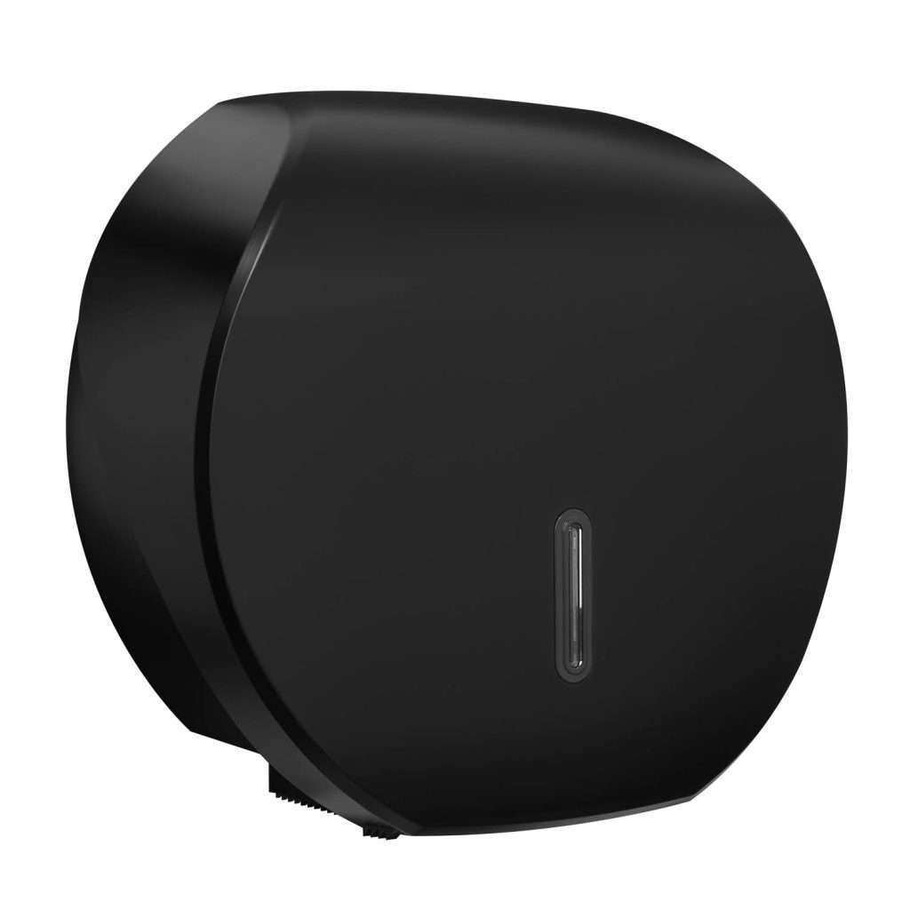 HALO Large Jumbo Toilet Roll Dispenser – Black with Graphite Ring
