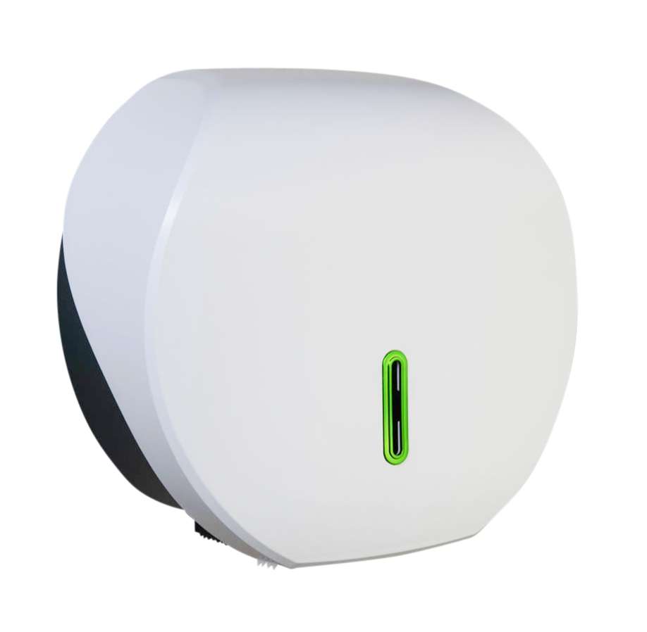 HALO Large Jumbo Toilet Roll Dispenser – White with Emerald Ring