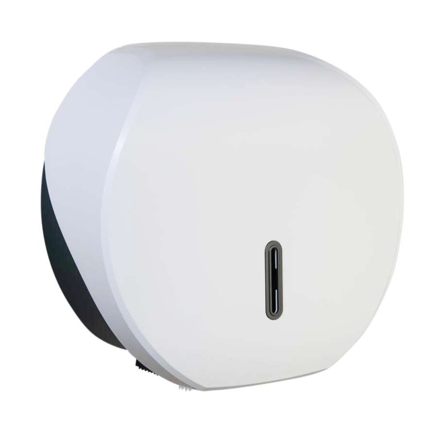 HALO Large Jumbo Toilet Roll Dispenser – White with Graphite Ring