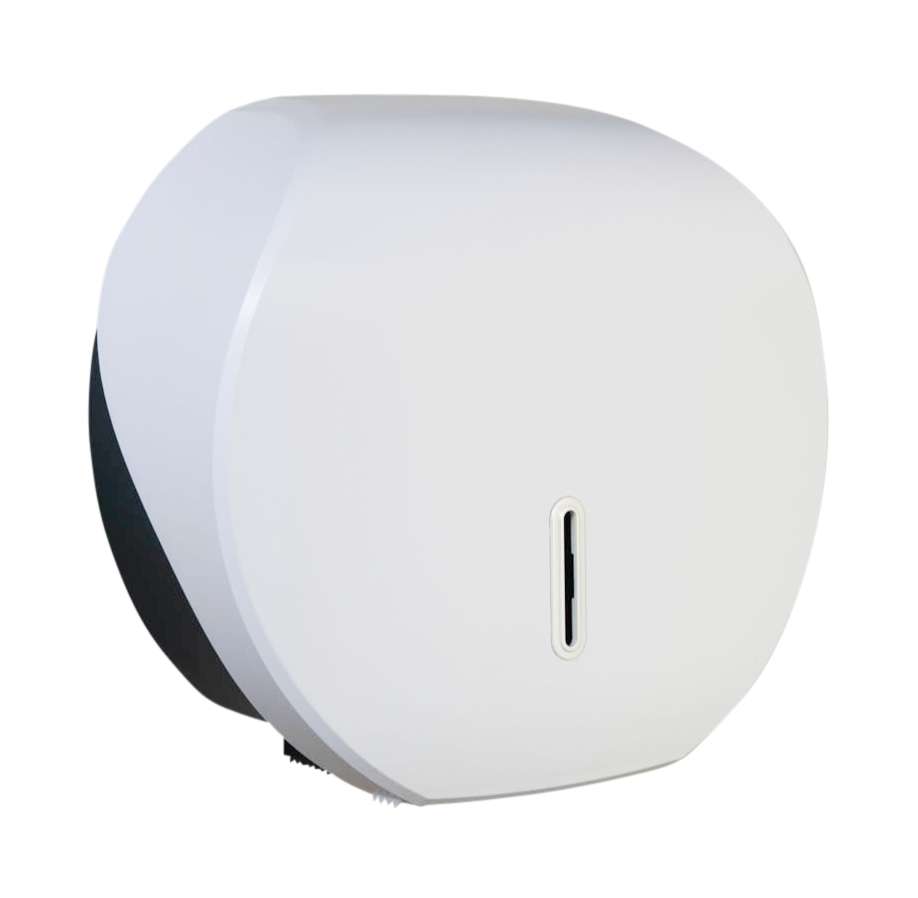 HALO Large Jumbo Toilet Roll Dispenser – White with Pearl Ring