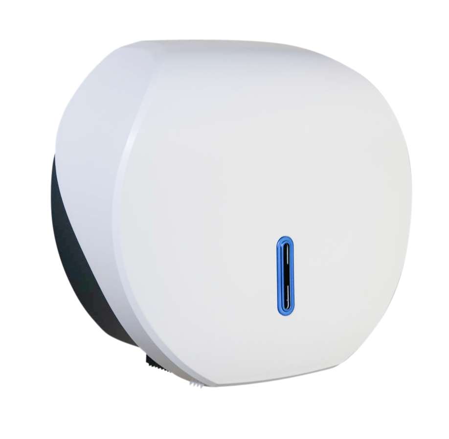 HALO Large Jumbo Toilet Roll Dispenser – White with Sapphire Ring