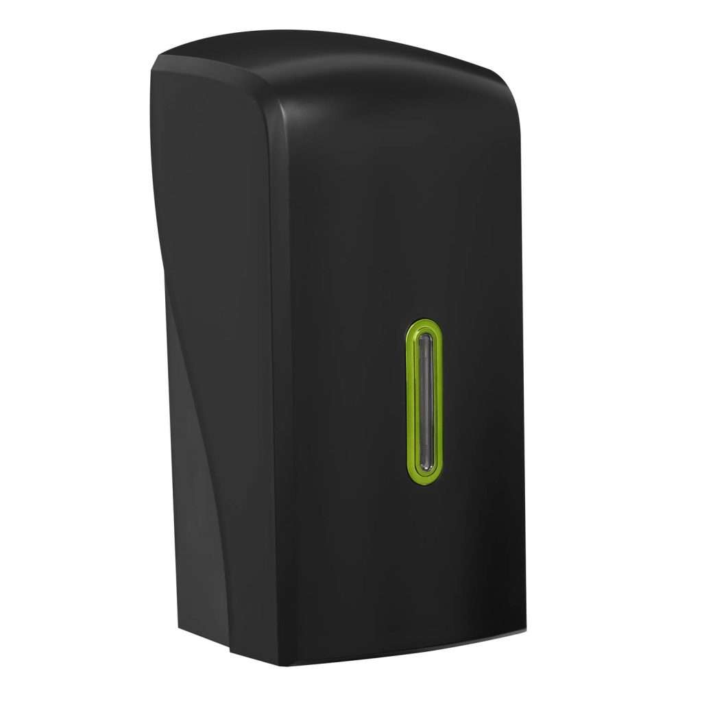HALO Multiflat Toilet Tissue Dispenser – Black with Emerald Ring