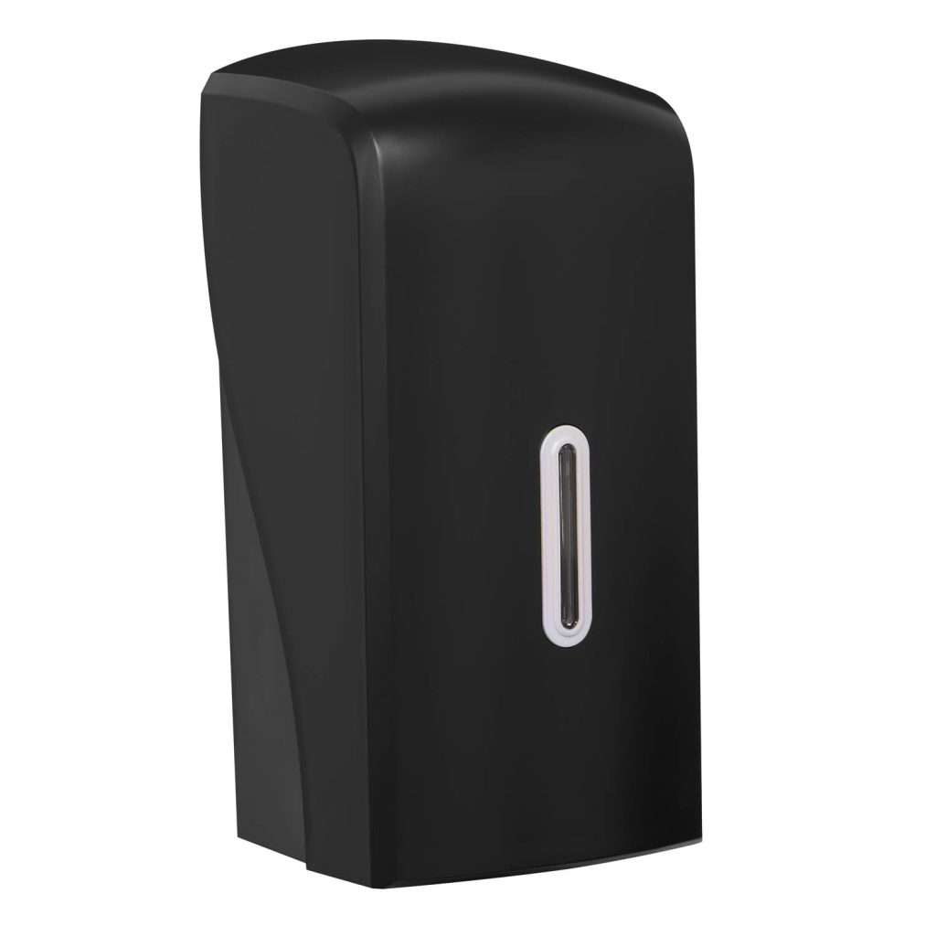 HALO Multiflat Toilet Tissue Dispenser – Black with Pearl Ring