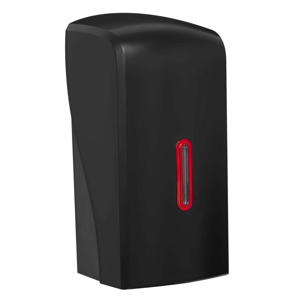 HALO Multiflat Toilet Tissue Dispenser – Black with Ruby Ring
