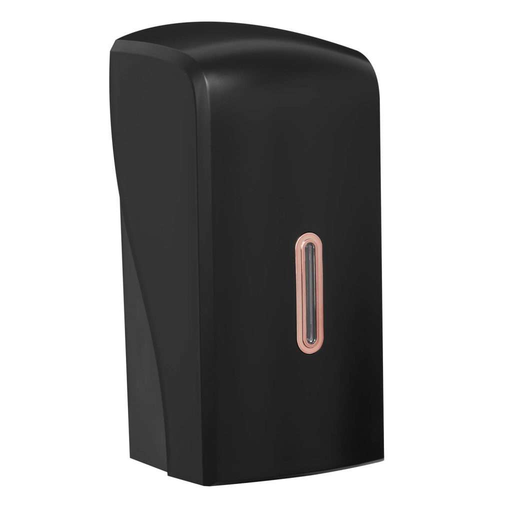 HALO Multiflat Toilet Tissue Dispenser – Black with Rose Gold Ring
