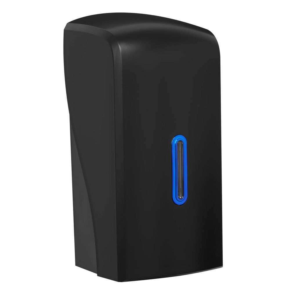 HALO Multiflat Toilet Tissue Dispenser – Black with Sapphire Ring