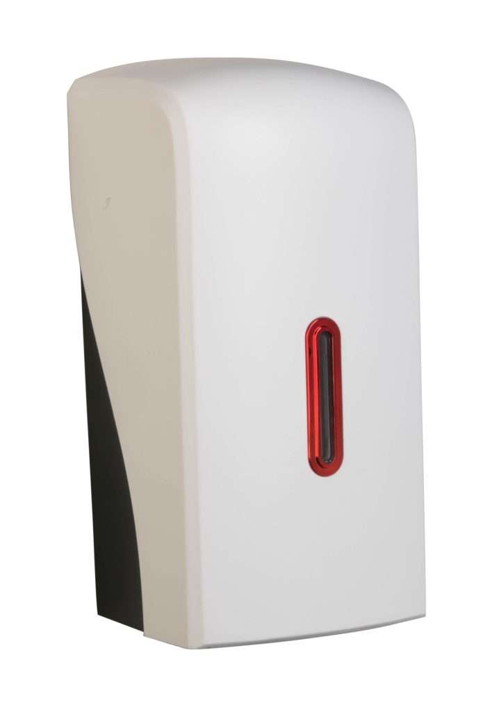 HALO Multiflat Toilet Tissue Dispenser – White with Ruby Ring