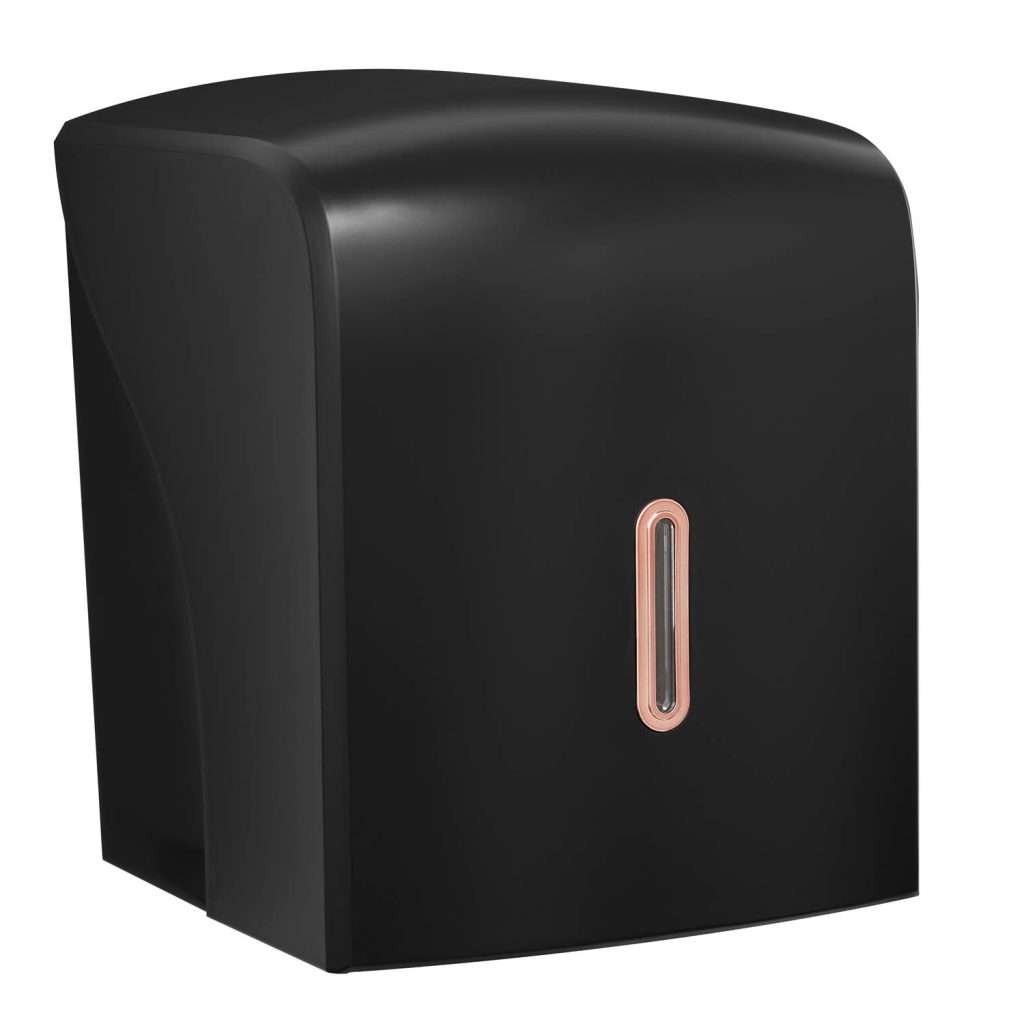 HALO Centrefeed Roll Dispenser – Black with Rose Gold Ring