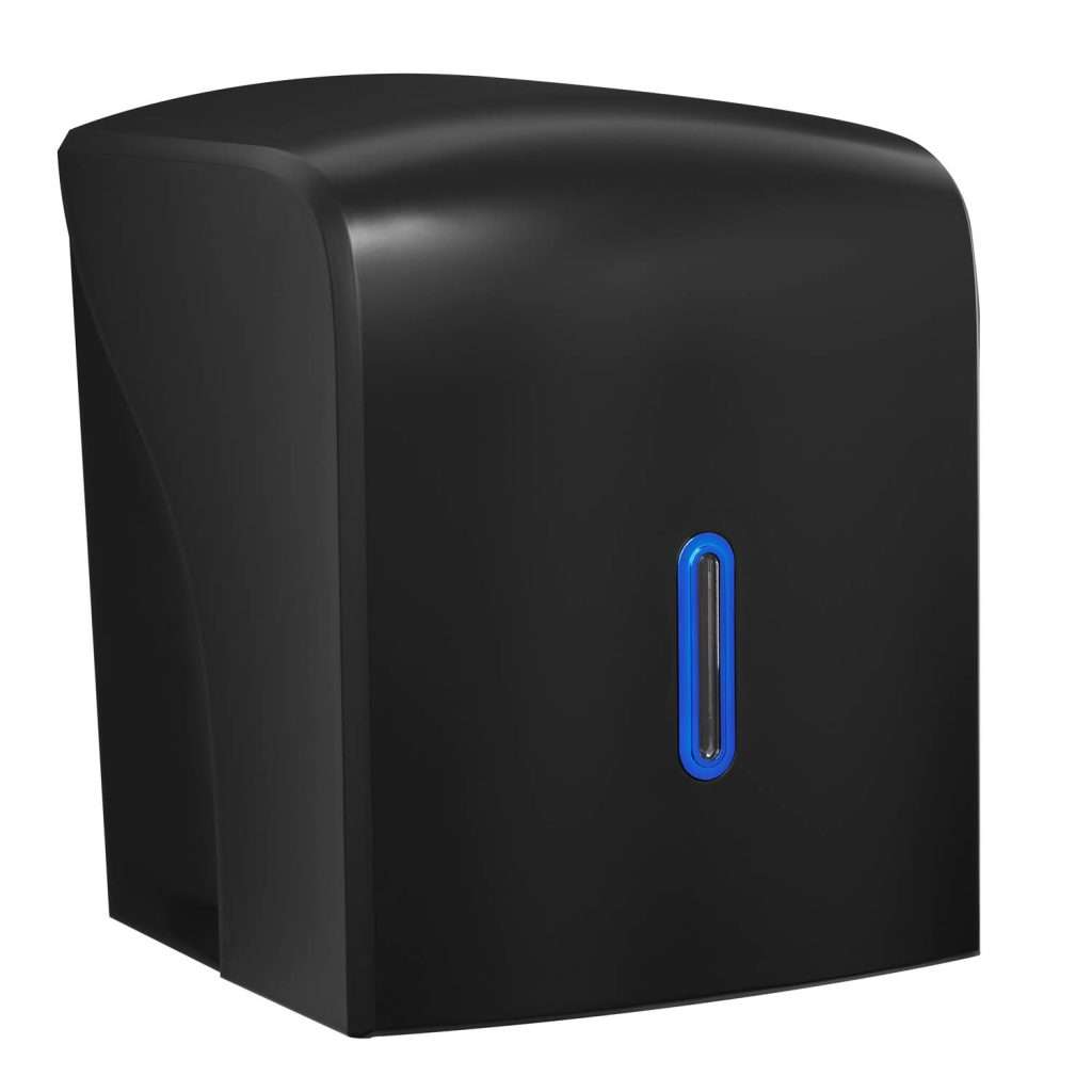 HALO Centrefeed Roll Dispenser – Black with Sapphire Ring
