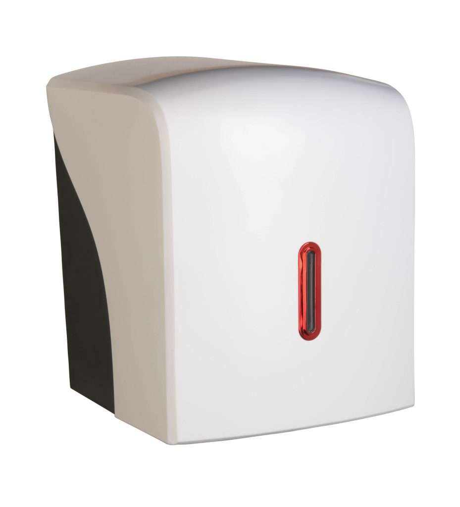 HALO Centrefeed Roll Dispenser – White with Ruby Ring