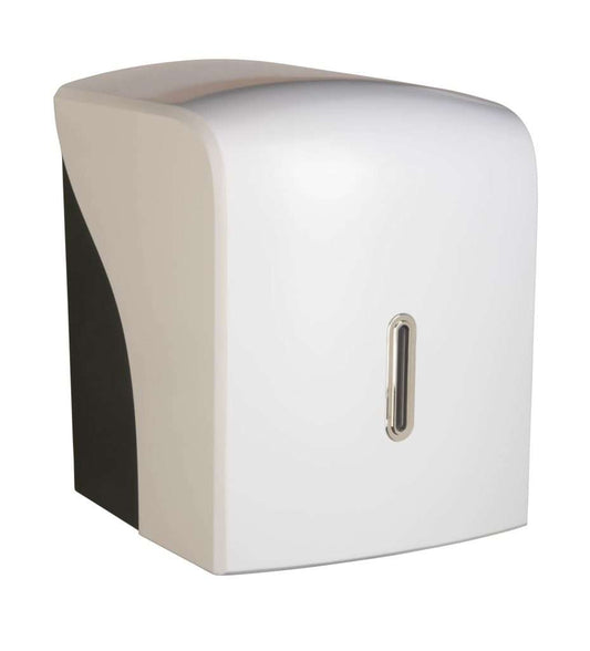 HALO Centrefeed Roll Dispenser – White with Silver Ring
