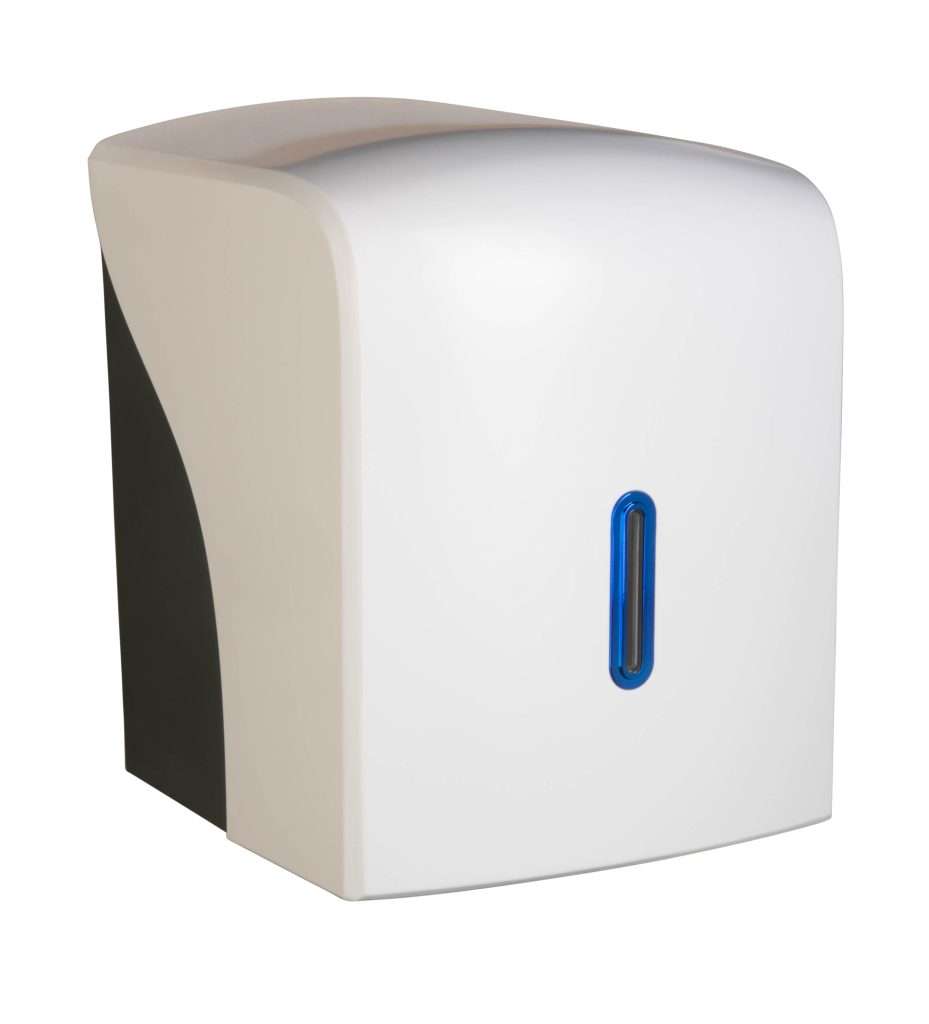 HALO Centrefeed Roll Dispenser – White with Sapphire Ring