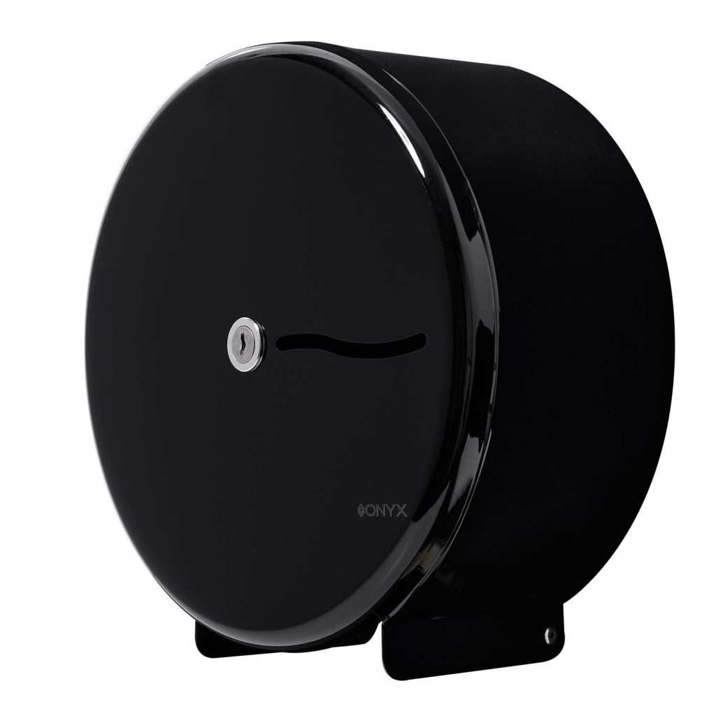 Onyx 10-inch Mini Jumbo Toilet Roll Dispenser – Black