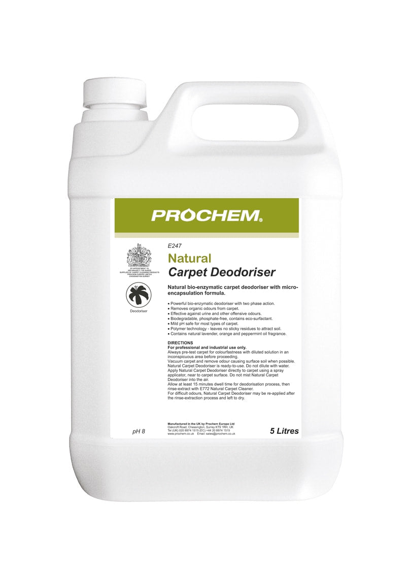 Prochem natural carpet deodoriser five litre