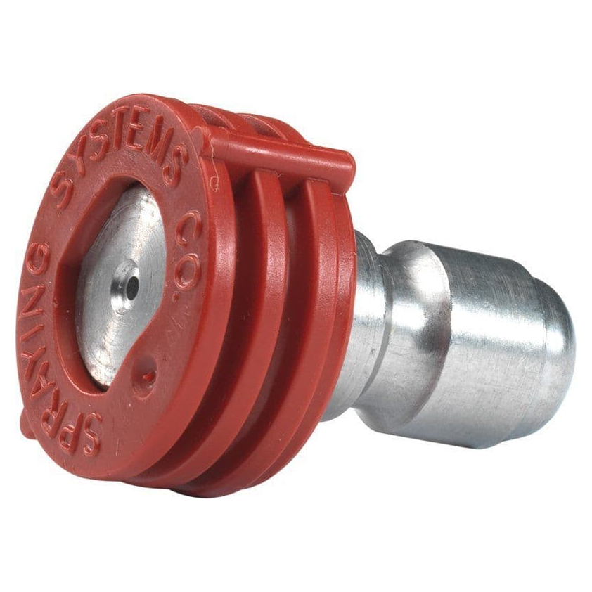 Red quick-connect pressure washer spray nozzle