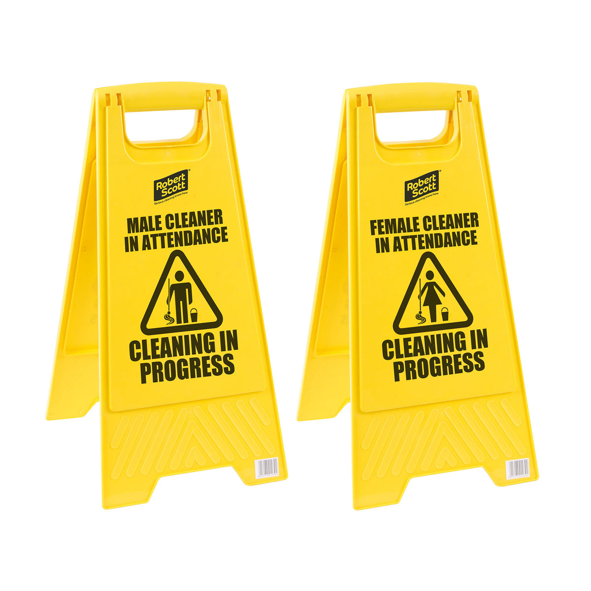 Robert Scott Standard Wet Floor Sign Male / Female Attendant – Box of 5